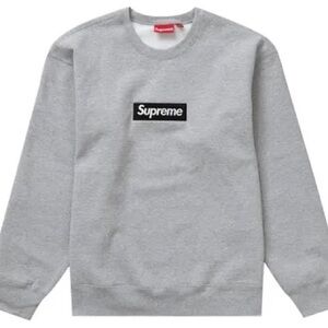 Supreme New York Classic Box Logo Gray Crewneck Sweater NWT Size XL Black White